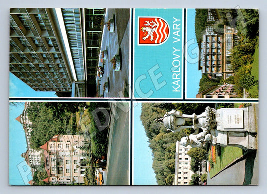 Pohlednice Karlovy Vary více pohledů psaná zn (P2422)
