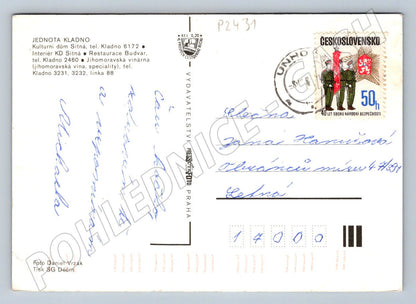Pohlednice Kladno pozdrav interiér KD Sitná ČSSR (P2431)