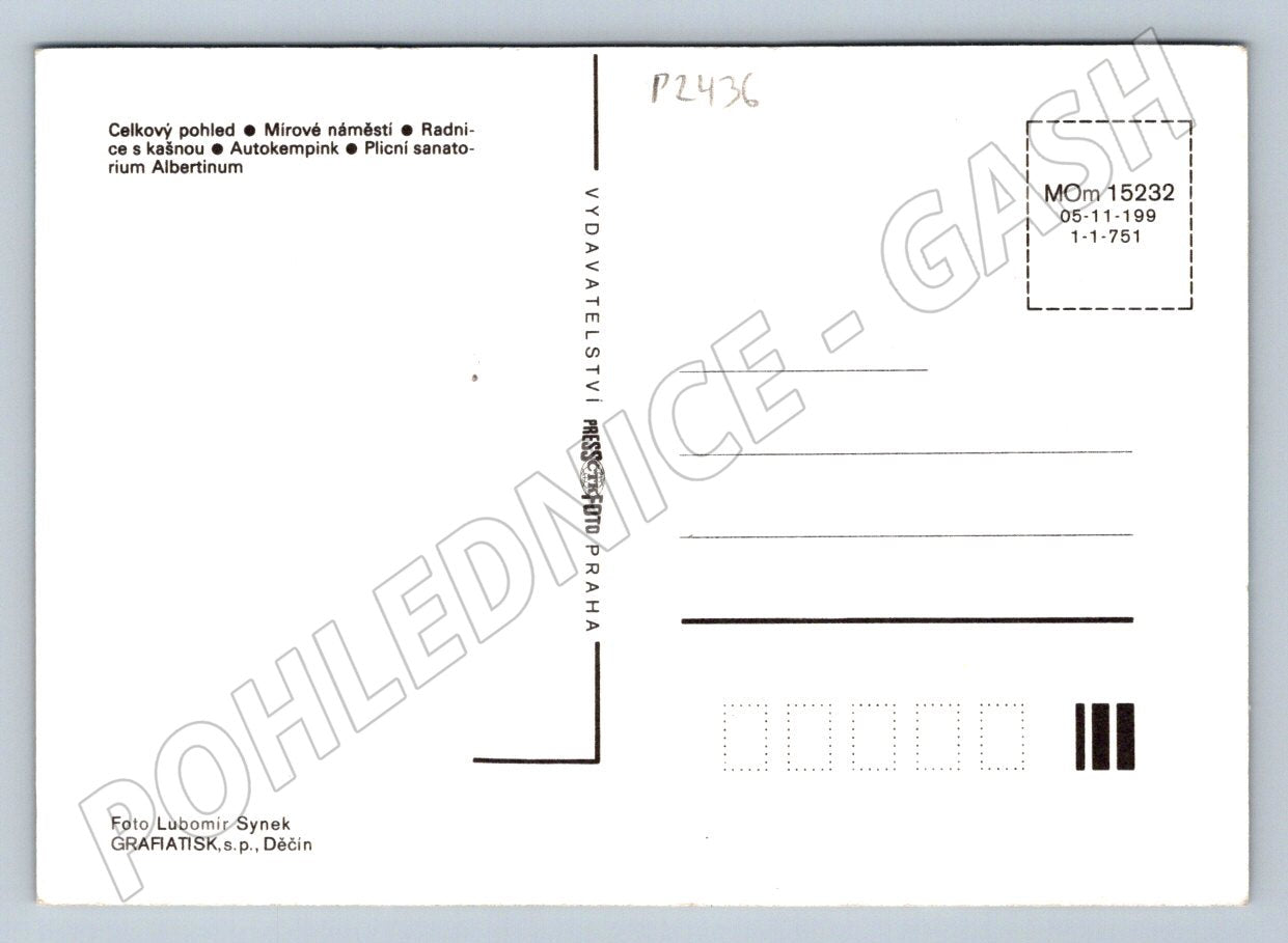 Pohlednice Žamberk koláž barevná ČR (P2436)