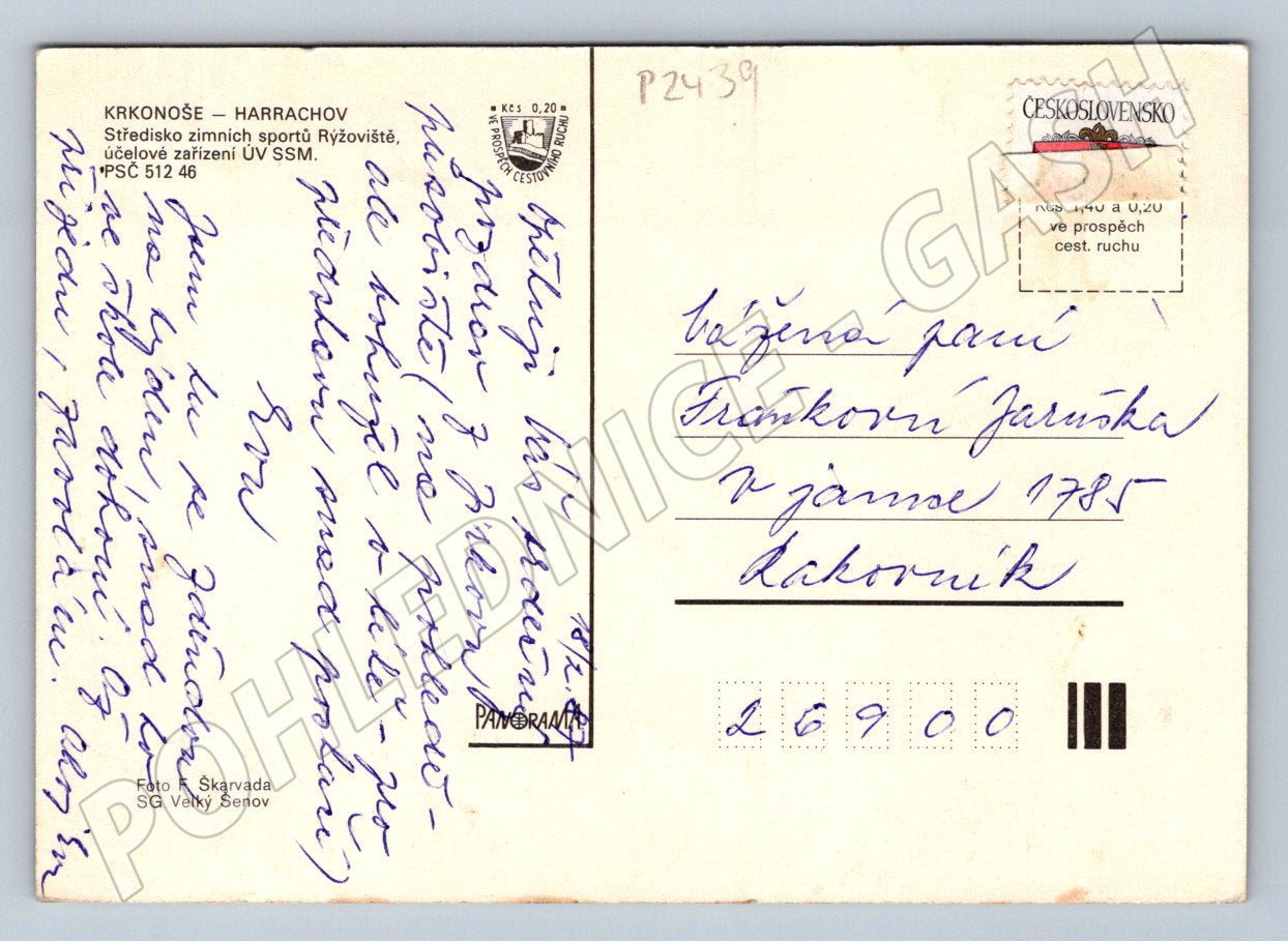 Pohlednice Harrachov Rýžoviště středisko zimních sportů ČSSR (P2439)