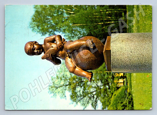 Pohlednice Františkovy Lázně socha Františka 1976 (P2441)