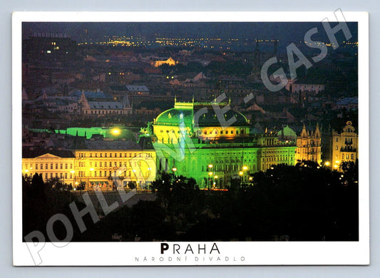 Pohlednice Praha Národní divadlo noční PP 1998 (P2442)