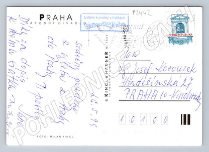 Pohlednice Praha Národní divadlo noční PP 1998 (P2442)