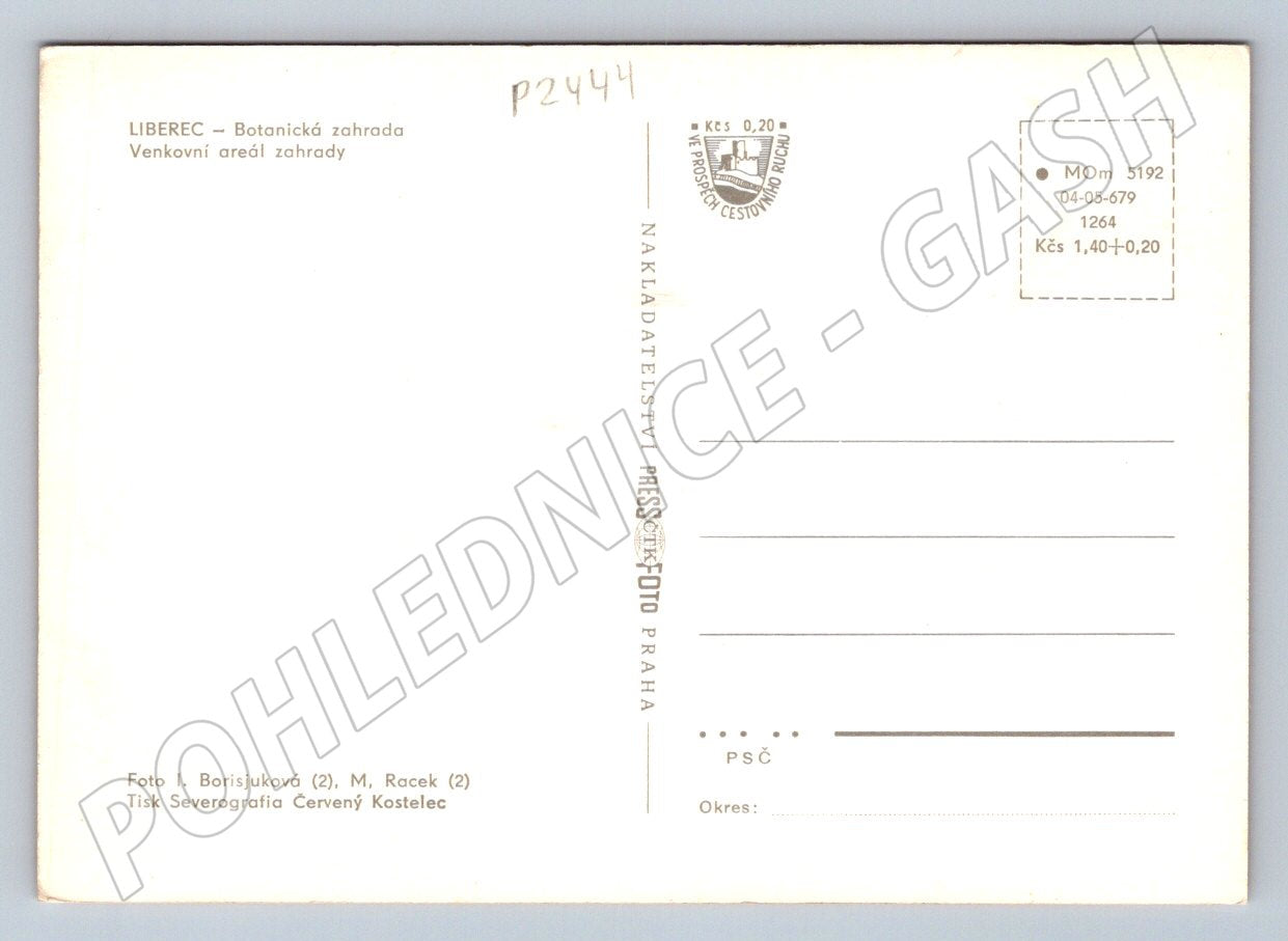 Pohlednice Botanická zahrada Liberec venkovní areál (P2444)