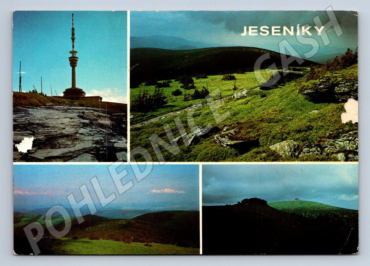 Pohlednice Jeseníky Praděd koláž vintage (P2451)