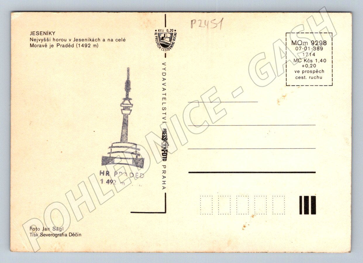 Pohlednice Jeseníky Praděd koláž vintage (P2451)