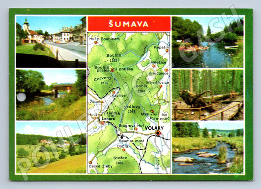 Pohlednice Šumava mapa a fotografie CHKO (P2452)