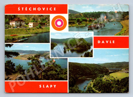 Pohlednice Štěchovice Davle Slapy vltavská rekreace koláž (P2453)