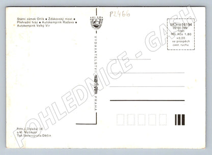 Pohlednice Orlík zámek a přehrada koláž (P2466)