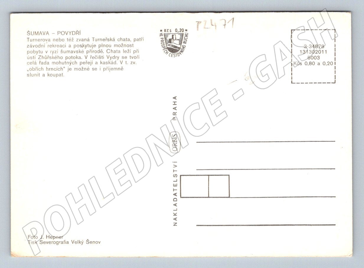 Pohlednice Šumava Povydří Turnerova chata (P2471)