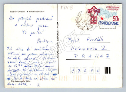 Pohlednice Kladruby u Vlašimi Rehabilitační ústav PP 1974 (P2478)