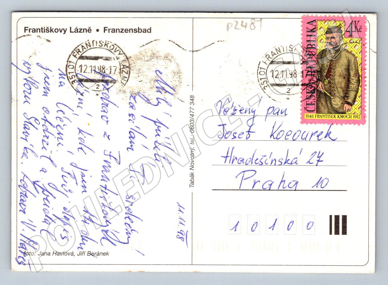 Pohlednice Františkovy Lázně koláž PP 1998 (P2481)