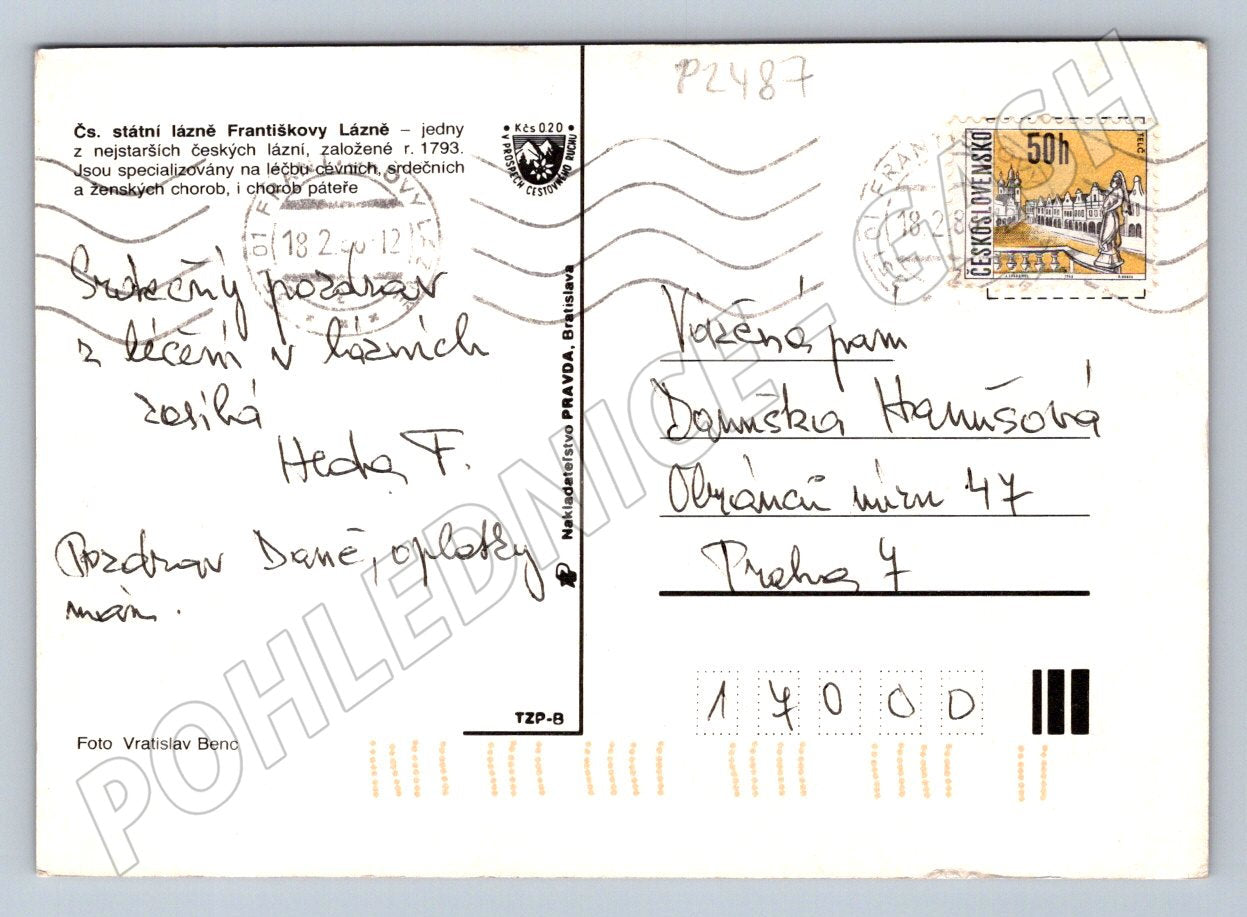 Pohlednice Františkovy Lázně koláž odeslaná (P2487)