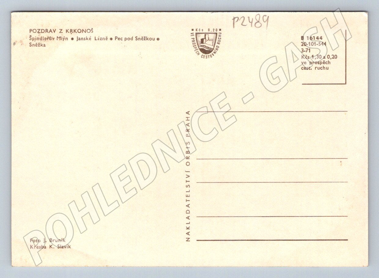 Pohlednice Krkonoše pozdrav Orbis Praha (P2489)