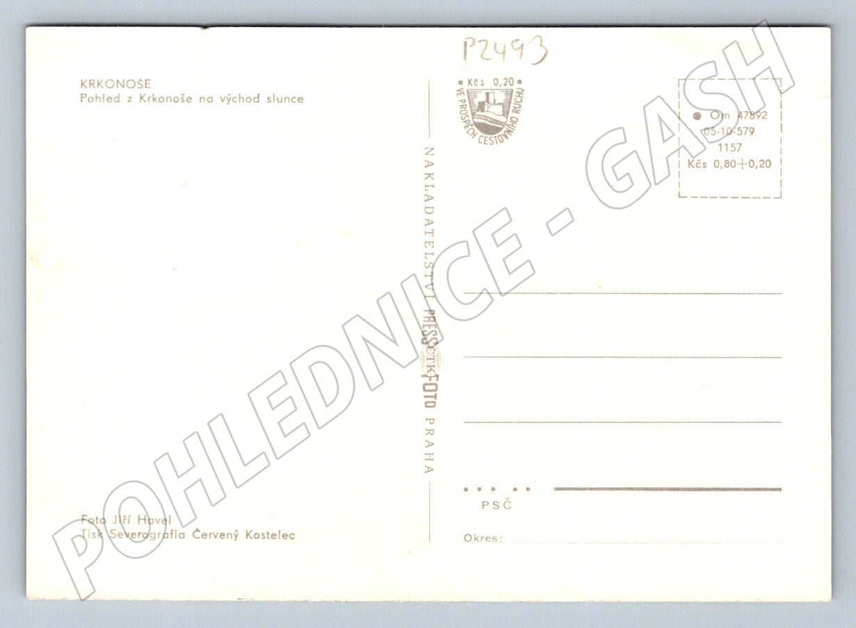 Pohlednice Krkonoše východ slunce Jiří Havel (P2493)