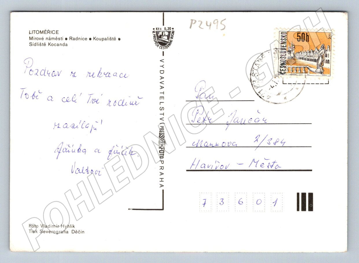 Pohlednice Litoměřice historická koláž města (P2495)