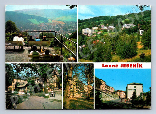 Pohlednice Lázně Jeseník barevná koláž PP 1982 (P2501)