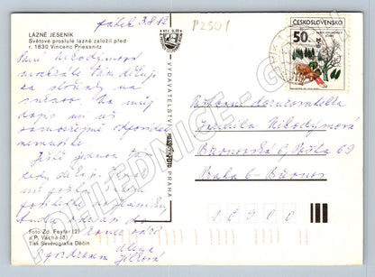 Pohlednice Lázně Jeseník barevná koláž PP 1982 (P2501)