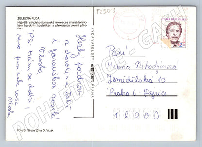 Pohlednice Železná Ruda Šumava použitá 90 léta (P2503)