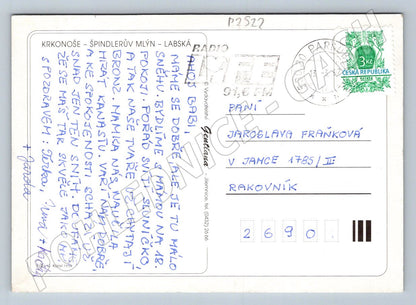 Pohlednice Špindlerův Mlýn Labská Krkonoše zimní 1997 (P2522)