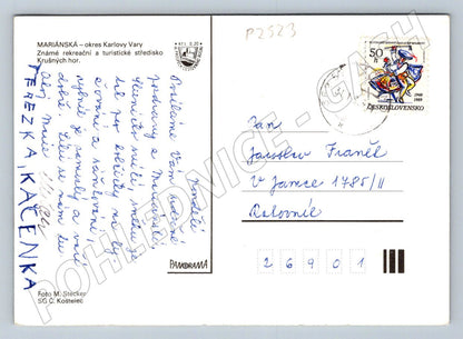 Pohlednice Mariánská Krušné hory ČSSR 1989 (P2523)