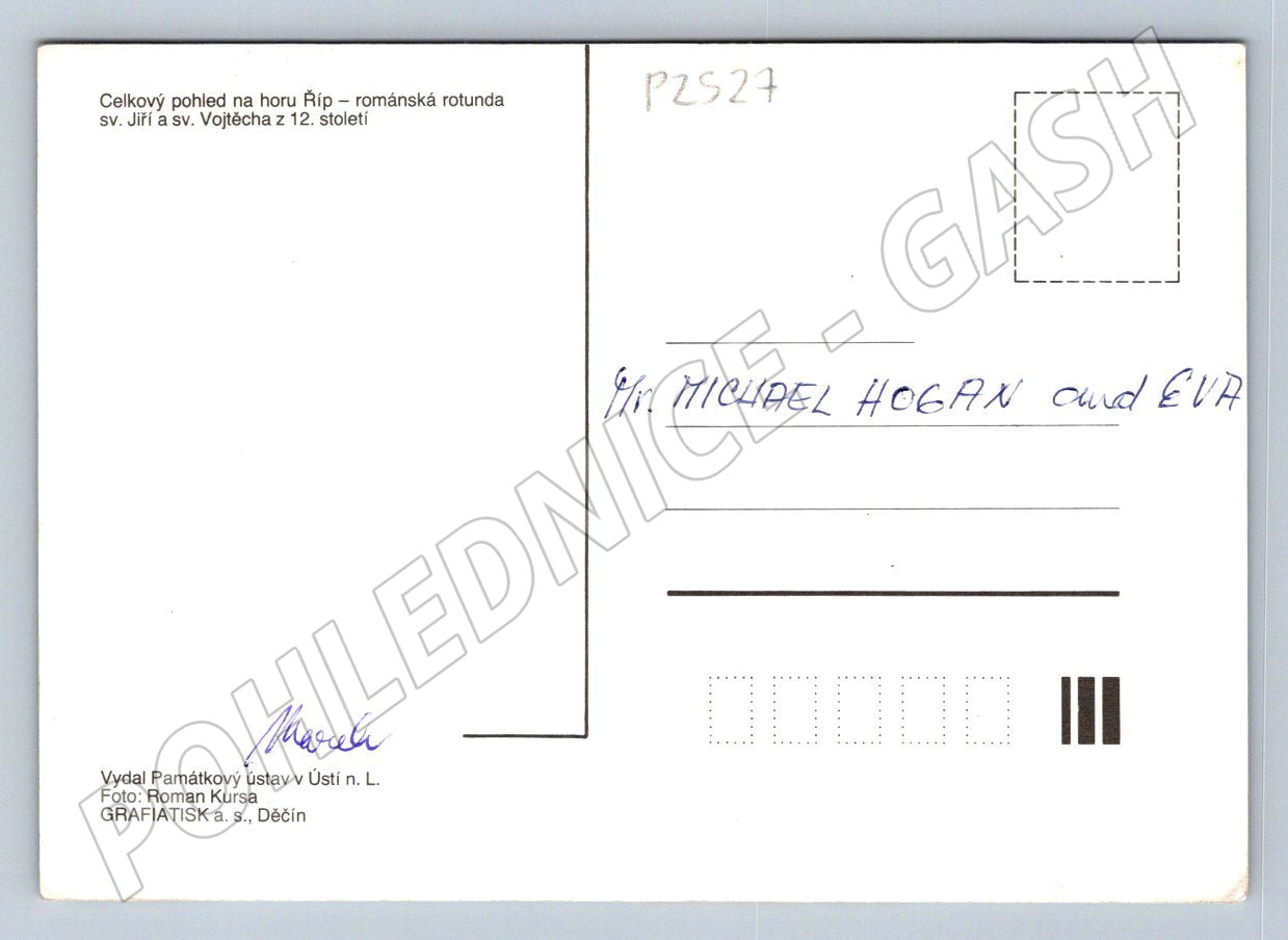 Pohlednice Říp rotunda sv Jiří a sv Vojtěcha 12 století (P2527)
