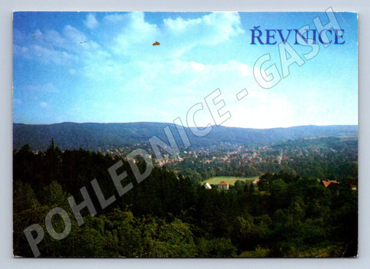 Pohlednice Řevnice pohled na město Československo (P2536)