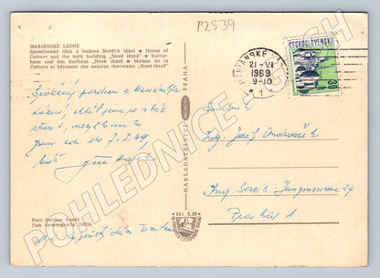 Pohlednice Mariánské Lázně Společenský dům Nové lázně 1969 PP (P2539)