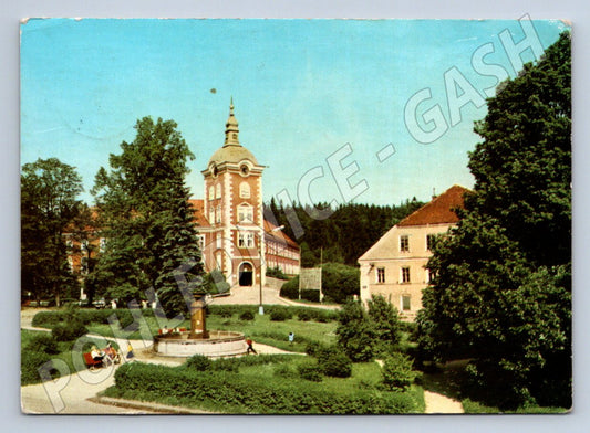 Pohlednice Kamenice nad Lipou zámek park barevná odeslaná (P2540)