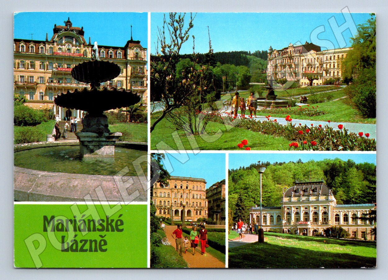 Pohlednice Mariánské Lázně více pohledů Pressfoto nepoužitá (P2544)