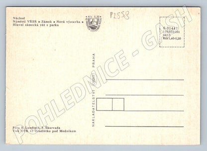 Pohlednice Náchod koláž se zámkem a náměstím (P2558)
