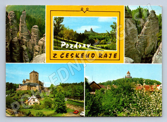 Pohlednice Český ráj hrad Trosky skalní útvary 1971 PP (P2571)