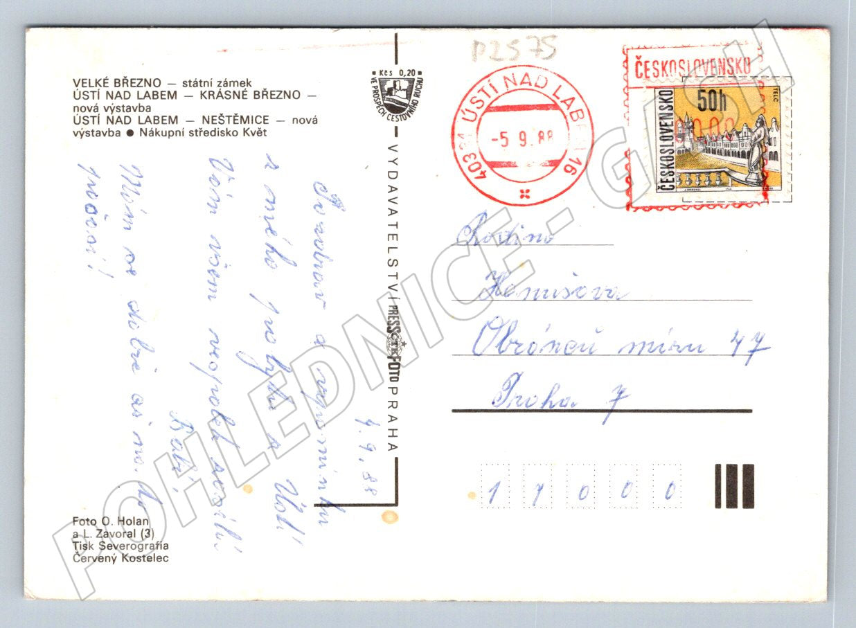 Pohlednice Ústí nad Labem Velké Březno Krásné Březno Neštěmice (P2575)