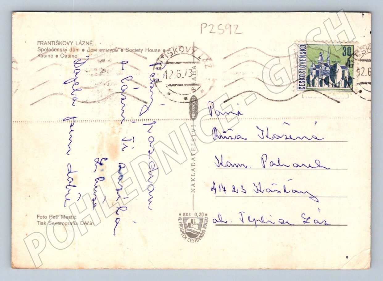 Pohlednice Františkovy Lázně Společenský dům historická (P2592)
