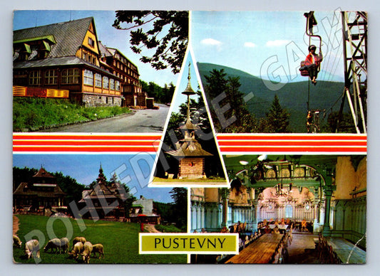 Pohlednice Pustevny Hotel Tanečnica Libušín lanovka Beskydy (P2599)