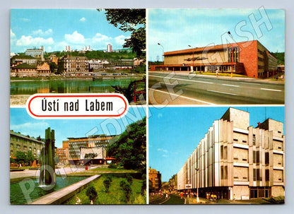 Pohlednice Ústí nad Labem koláž města nepoužitá (P2602)