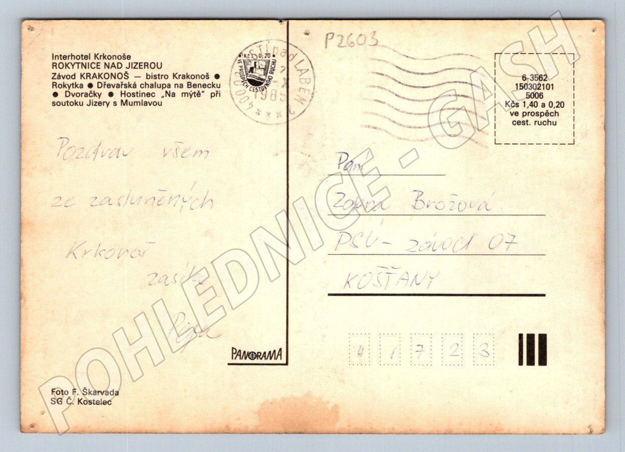 Pohlednice Rokytnice nad Jizerou a okolí Krkonoše (P2603)
