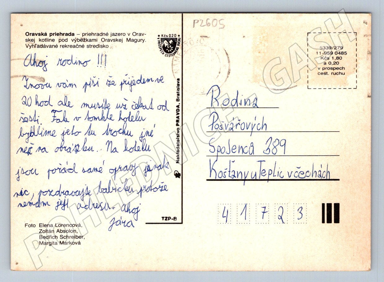 Pohlednice Oravská přehrada retro Slovensko (P2605)