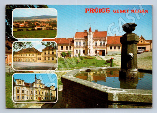 Pohlednice Prčice Český Merán historické náměstí a zámek (P2610)