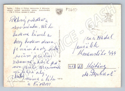 Pohlednice Prčice Český Merán historické náměstí a zámek (P2610)
