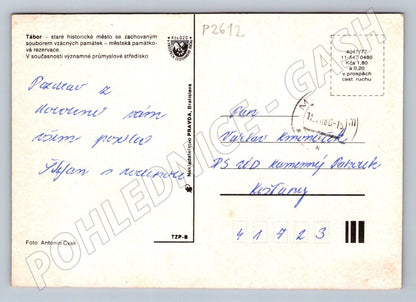 Pohlednice Tábor koláž památek a moderních staveb historická (P2612)