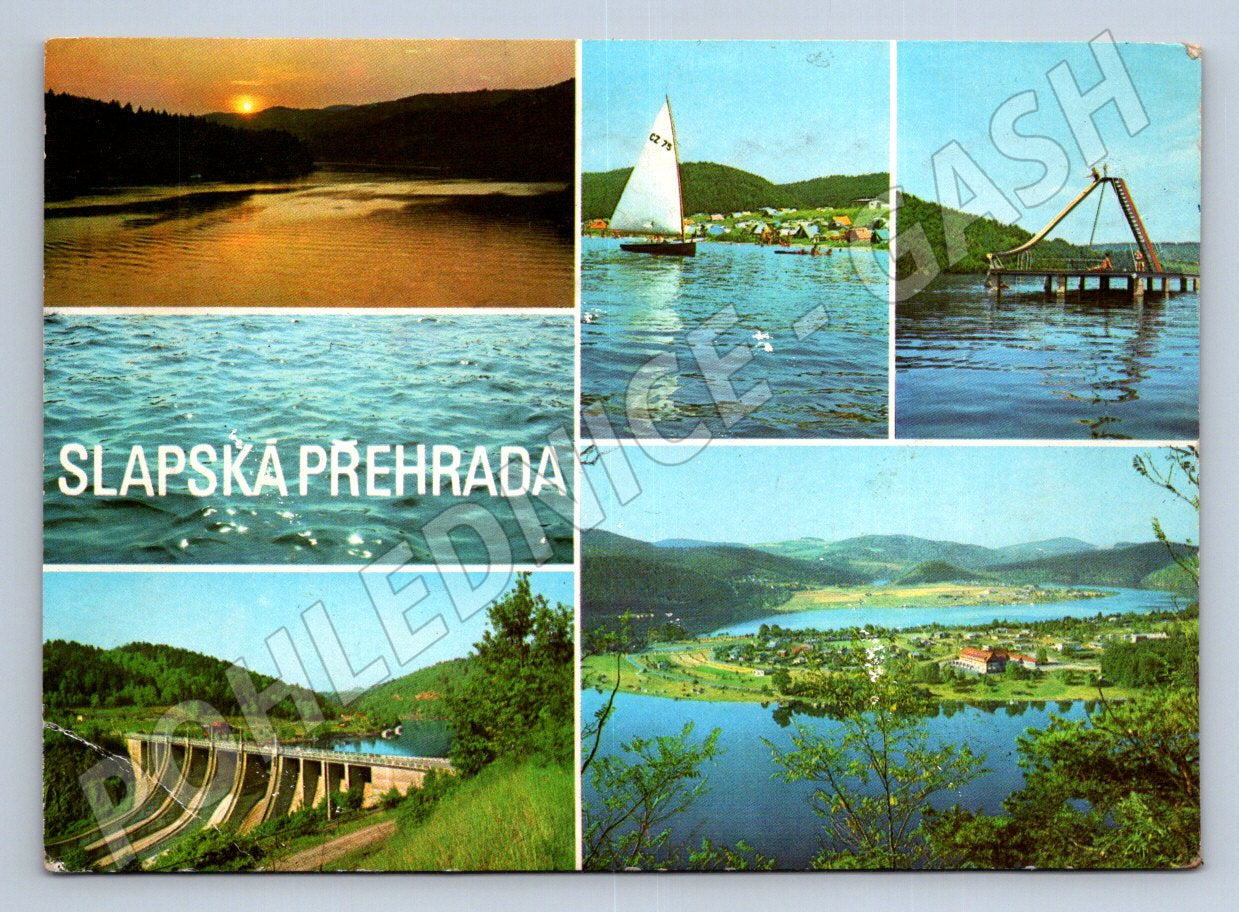 Pohlednice Slapská přehrada rekreační střediska Živohošť ČSSR (P2613)