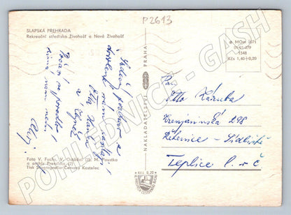 Pohlednice Slapská přehrada rekreační střediska Živohošť ČSSR (P2613)