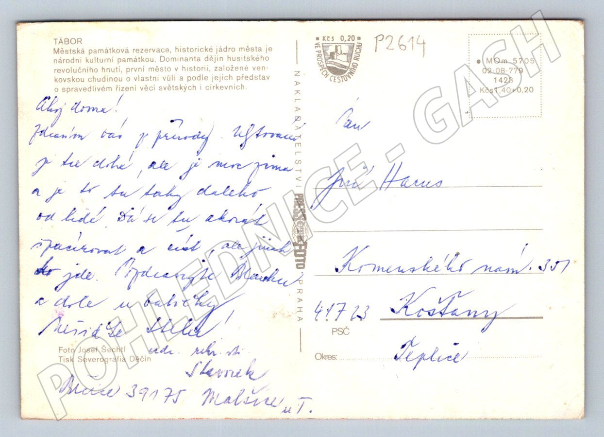 Pohlednice Tábor více záběrů historického města (P2614)