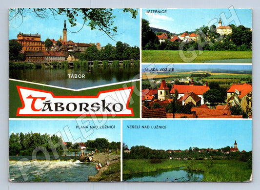 Pohlednice Táborsko koláž měst 1975 (P2624)