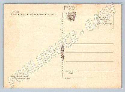 Pohlednice Teplice zámek Československo (P2628)
