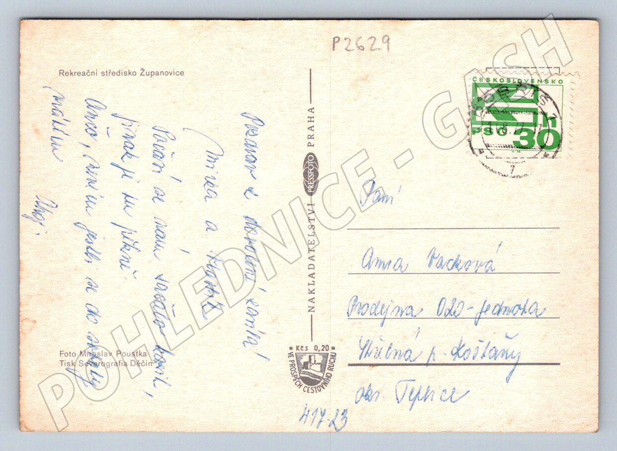 Pohlednice Županovice Slapská přehrada koláž ČSSR (P2629)