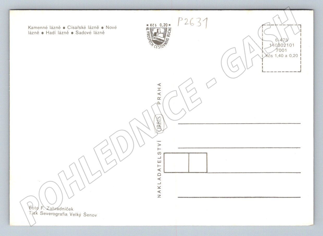 Pohlednice Teplice koláž lázeňských domů (P2631)