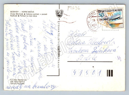 Pohlednice Horní Bečva Beskydy Chata Martiňák raz 1972 (P2636)