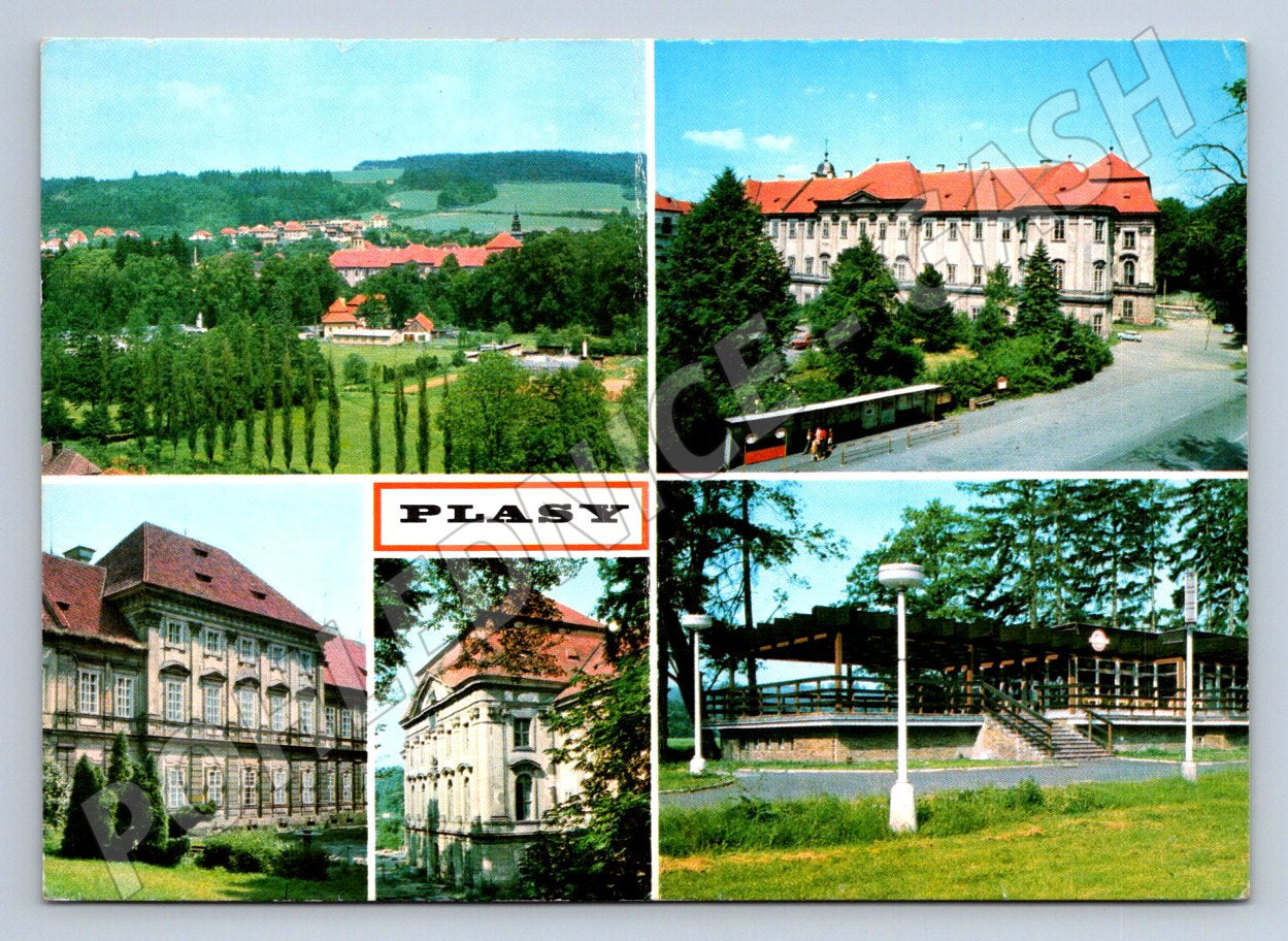 Pohlednice Plasy klášter konvent restaurace koláž (P2640)